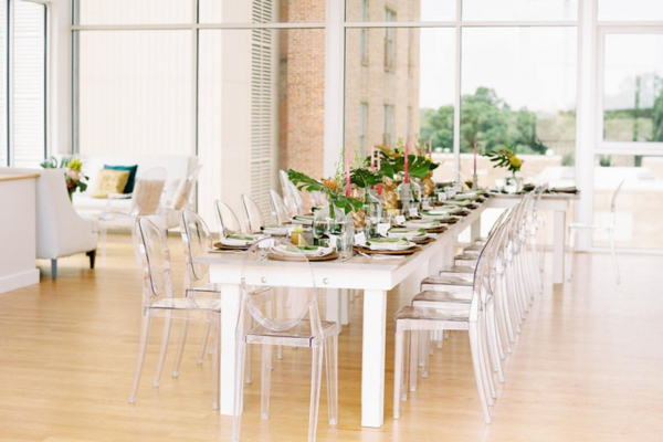 Modern event venue, The Glass Box in Raleigh, NC.