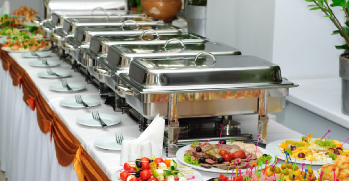 Corporate catering setup for a business lunch in Wilson County, NC