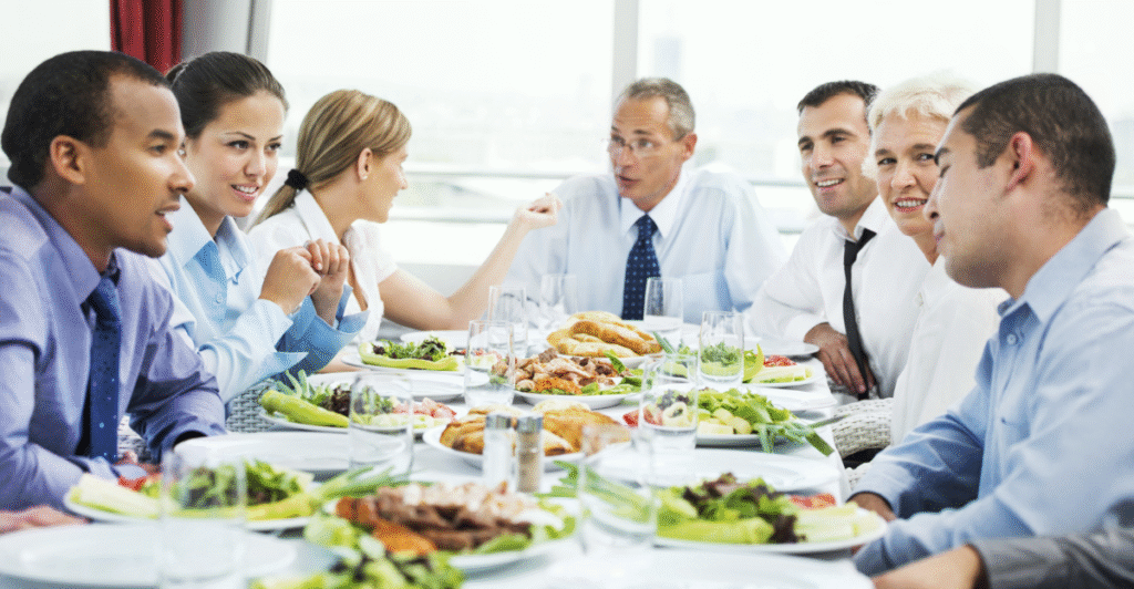 Bill’s Grill corporate catering in Bailey NC with a fresh business lunch setup