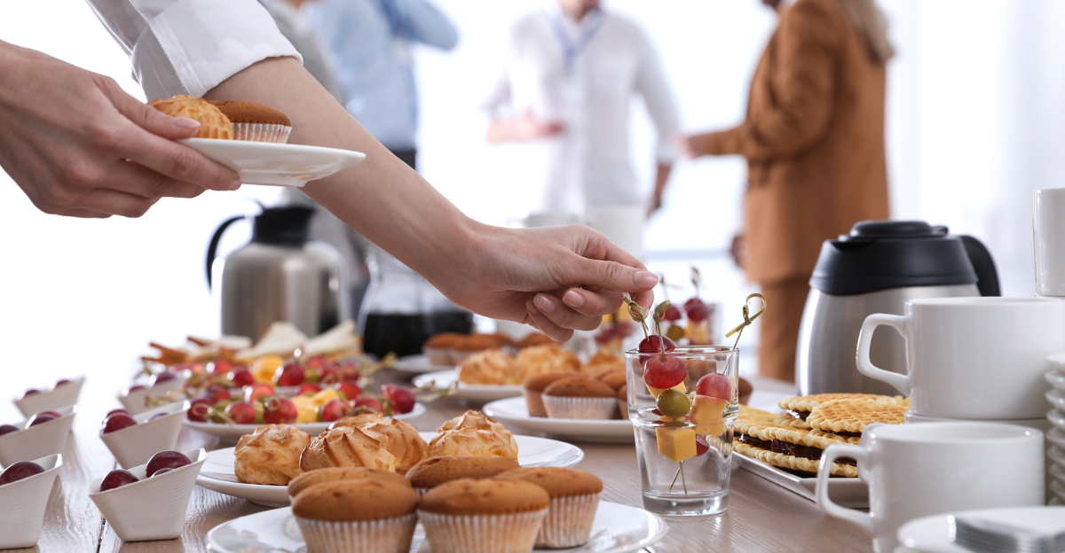 Corporate catering in Black Creek featuring a breakfast setup by Bill's Grill